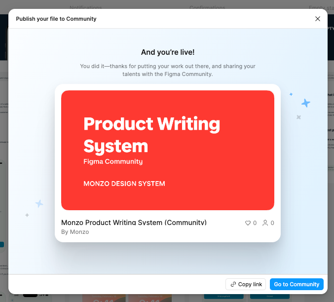 A preview image of Monzo's Product Writing System on Figma