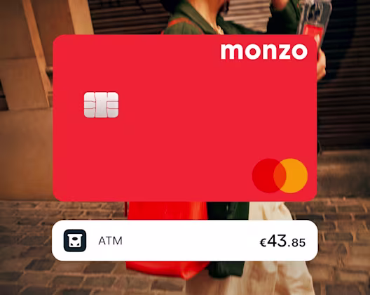 Hot Coral card showing ATM withdrawal notification