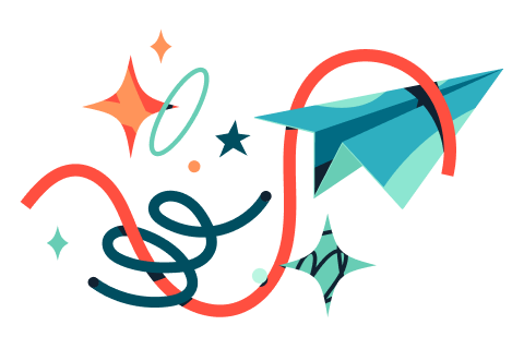 Airplane with sparkles