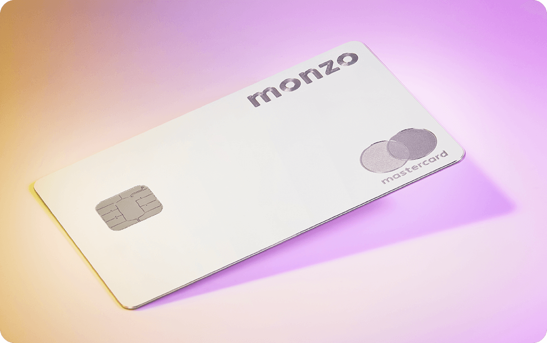 Monzo Premium - Metal card with gradient background