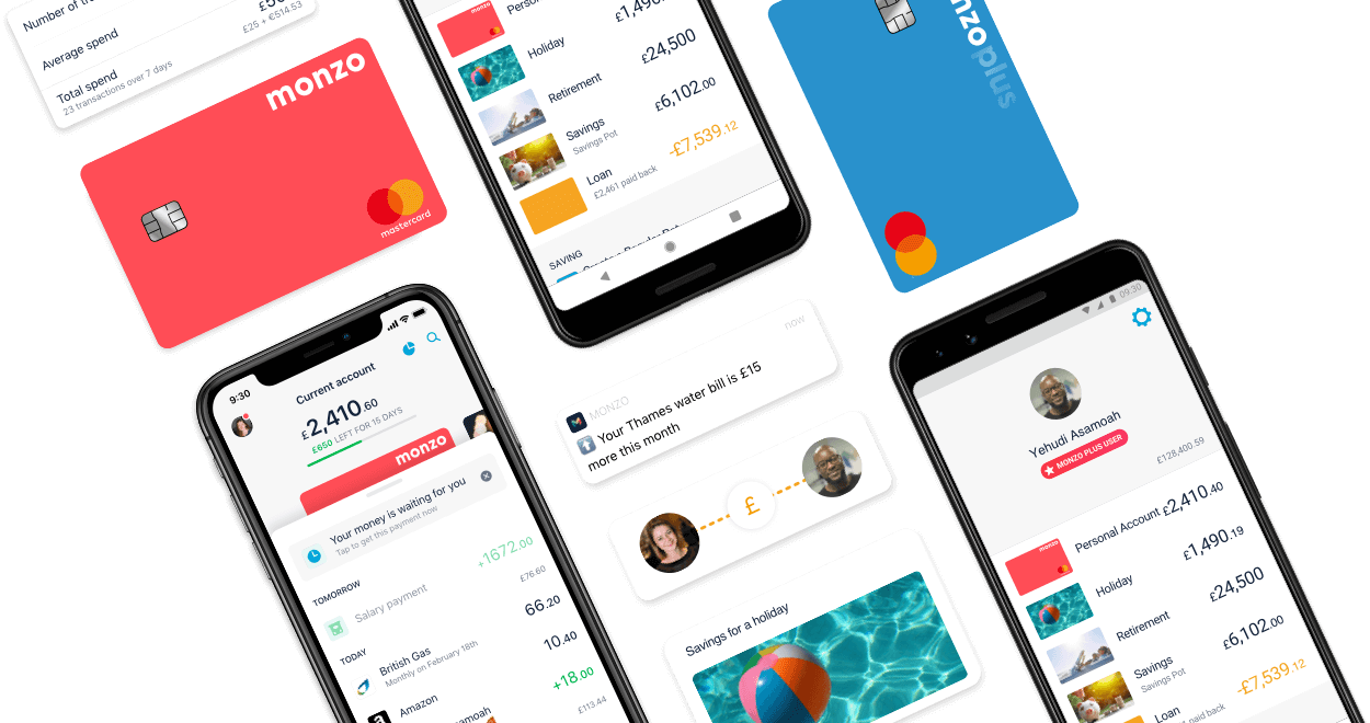 Cards and app screens