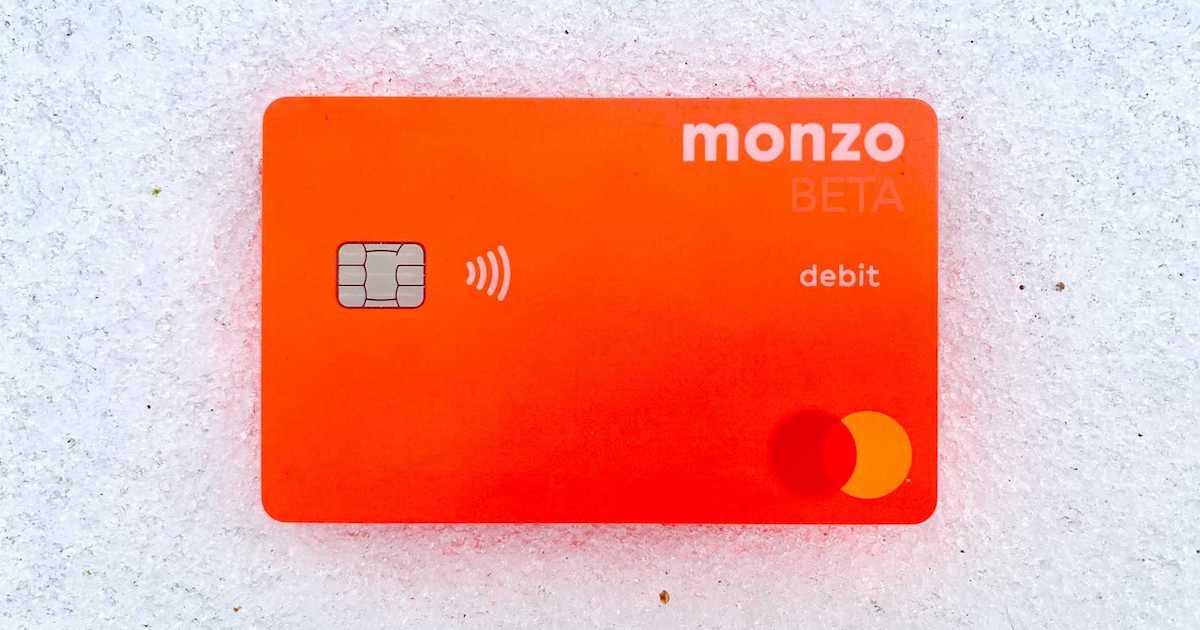 New Monzo card for USA in the snow