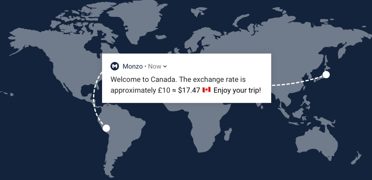 how to use monzo abroad