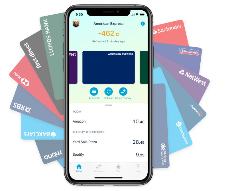Amex card in the Monzo app