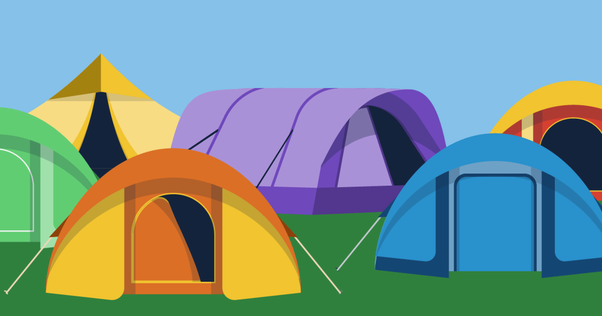 multicolor tents on grass