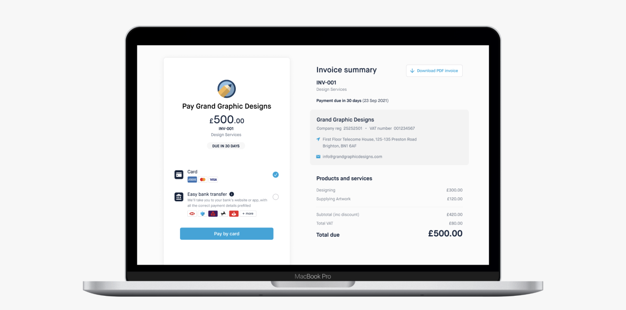 Invoices on Monzo Business
