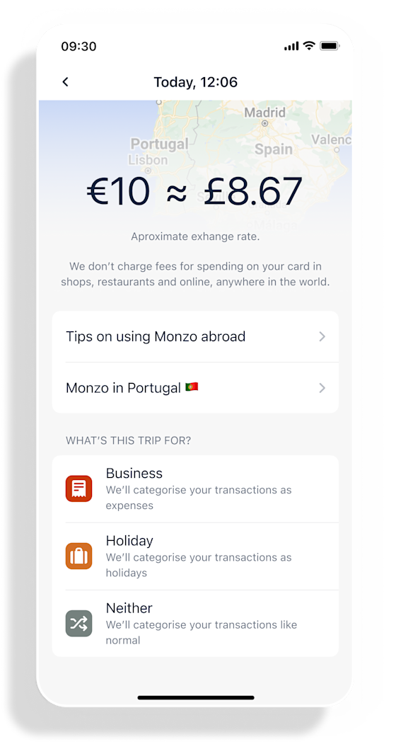 Monzo Travelling with Monzo — Find out more about paying abroad with