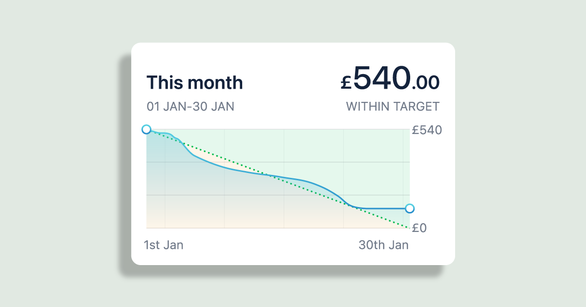 Monzo Target screen