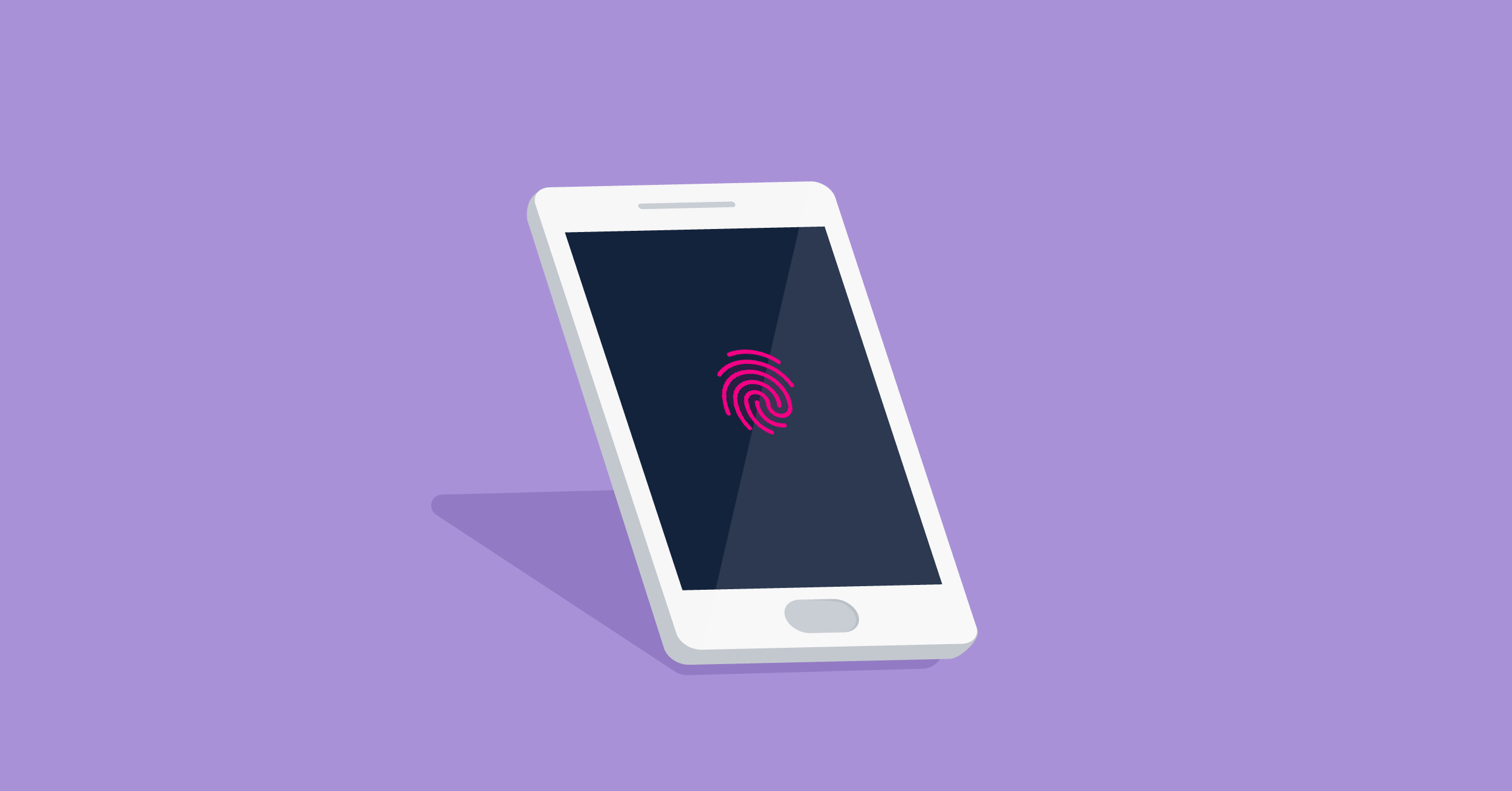 Illustration of a phone and fingerprint