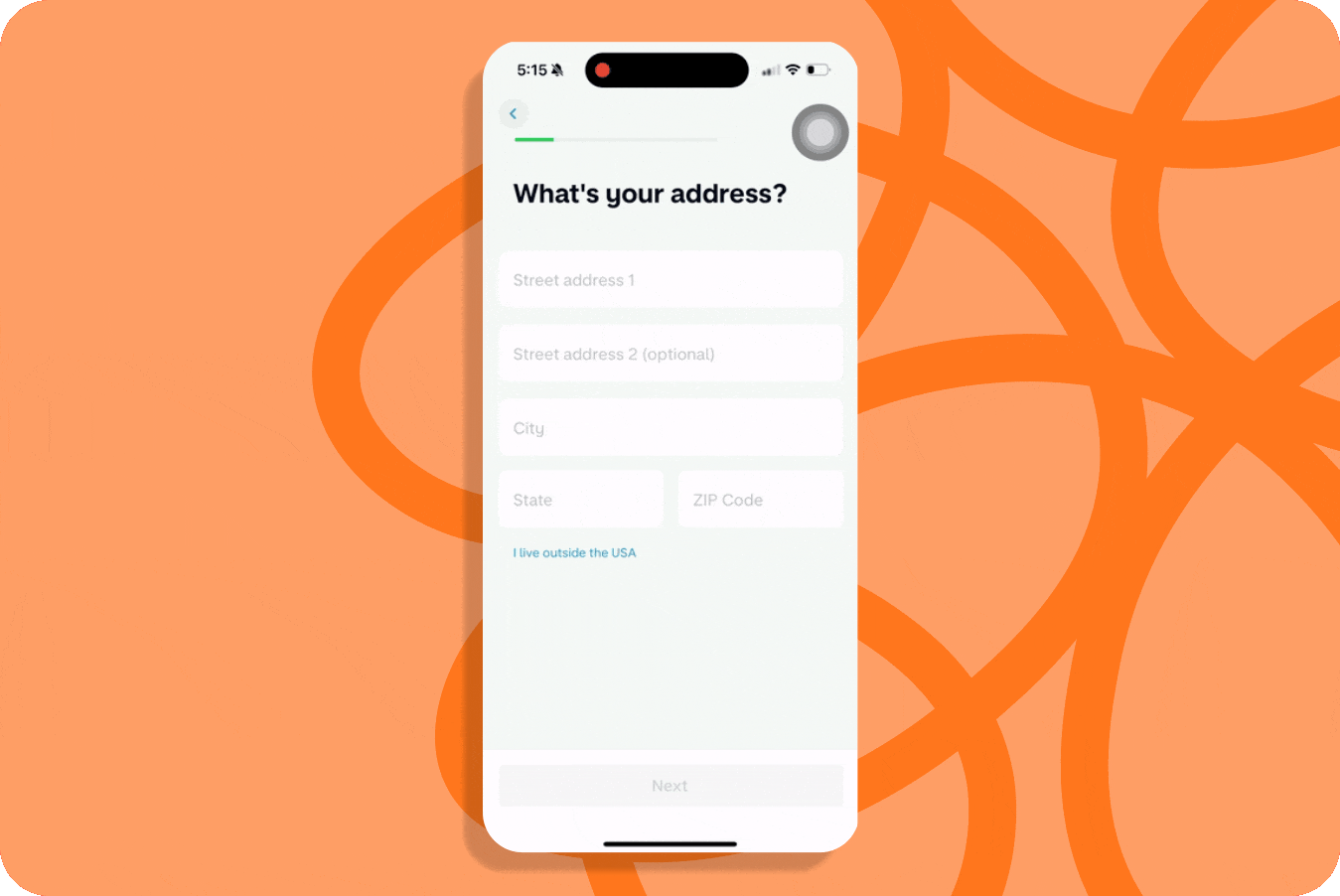 Gif that displays the signup process running through adding an address using autofill and confirming the correct one