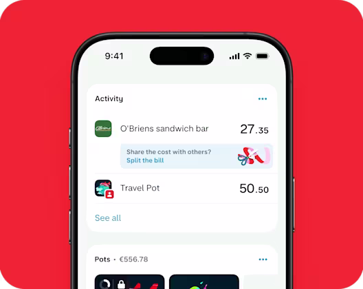 The Monzo app showing a recent transaction from O'Briens sandwich bar.