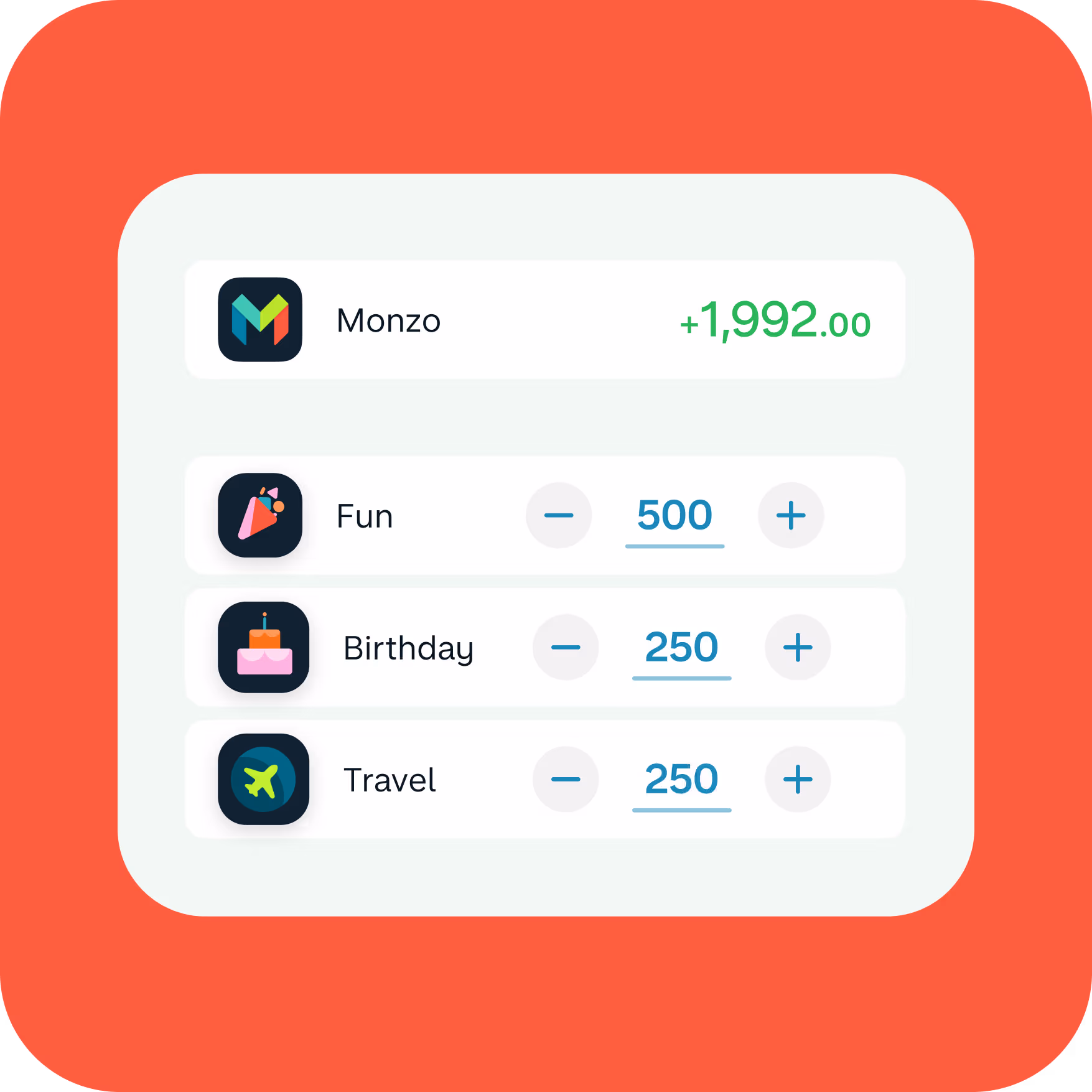 Monzo app screen showing money allocated across different savings pots for budgeting and saving goals with Salary Sorter. 