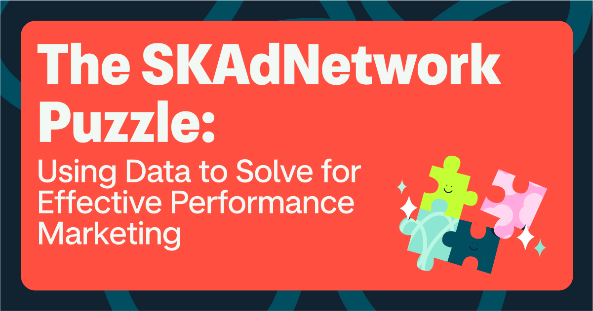 Blog header that shows the text 'The SKAdNetwork Puzzle: Using Data to Solve for Effective Performance Marketing' with an image of puzzle pieces