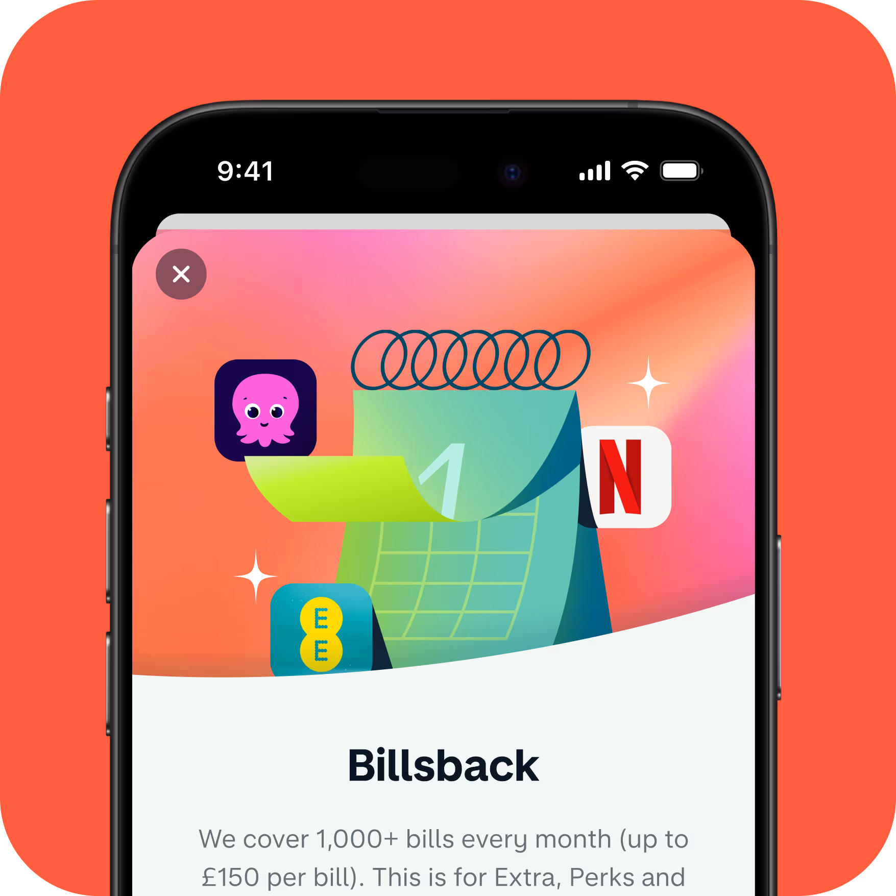 A smartphone showing Monzo's Billsback feature. 