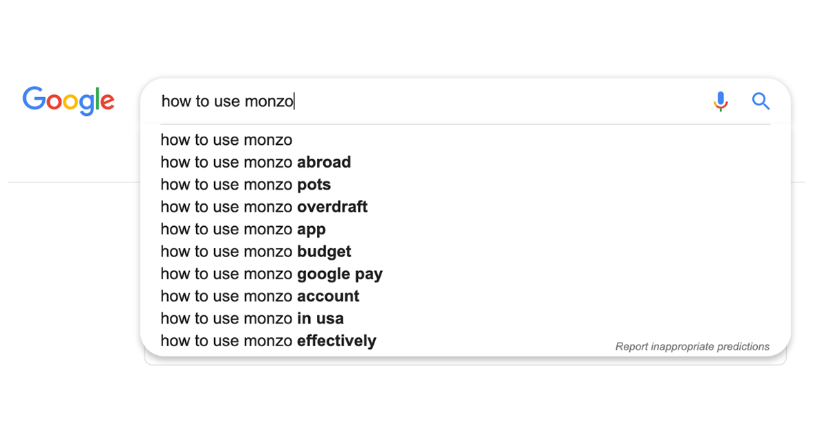 How to use Monzo google