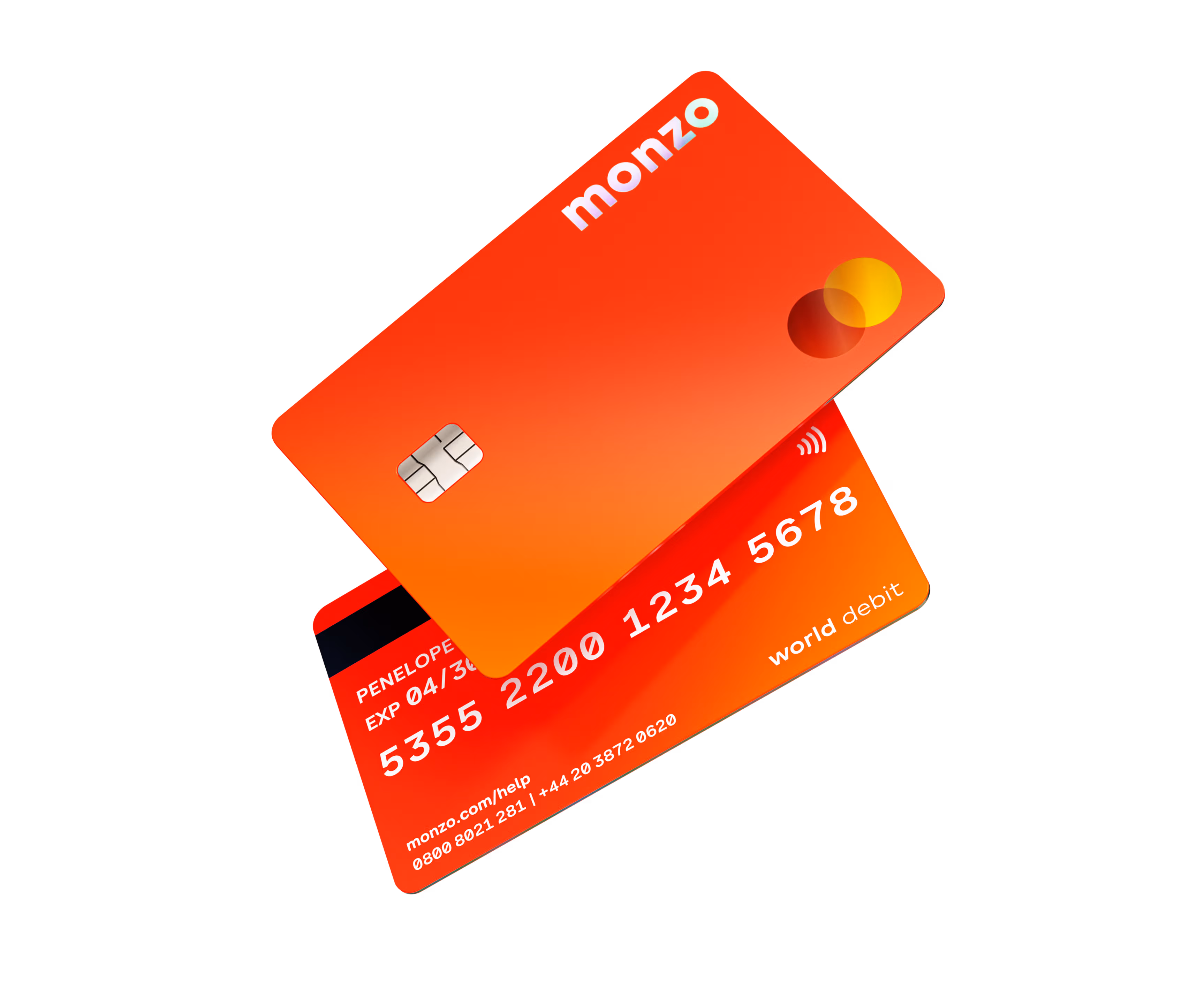 Bold Coral Monzo Perks card