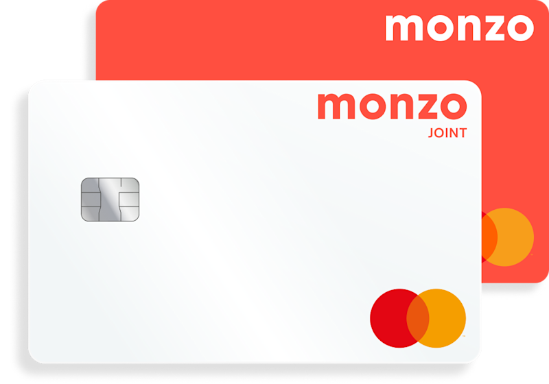 Hot coral card and white joint account card