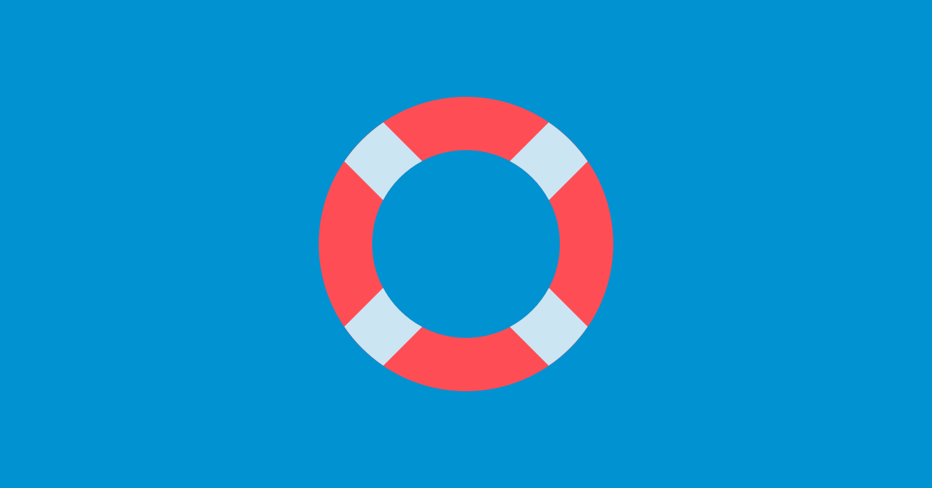 An illustration of a life preserver ring on a blue background