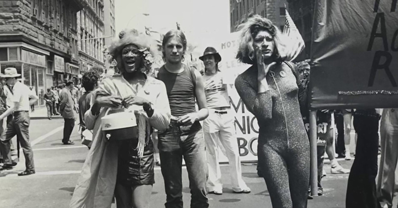 Sylvia Rivera marching in Pride