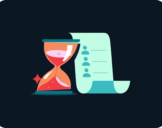 hourglass and a list on paper