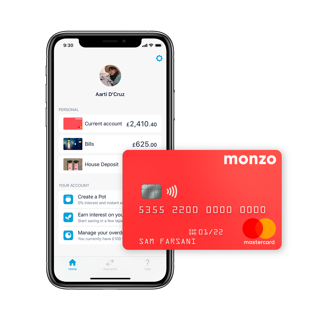 how to find cvv number on monzo app