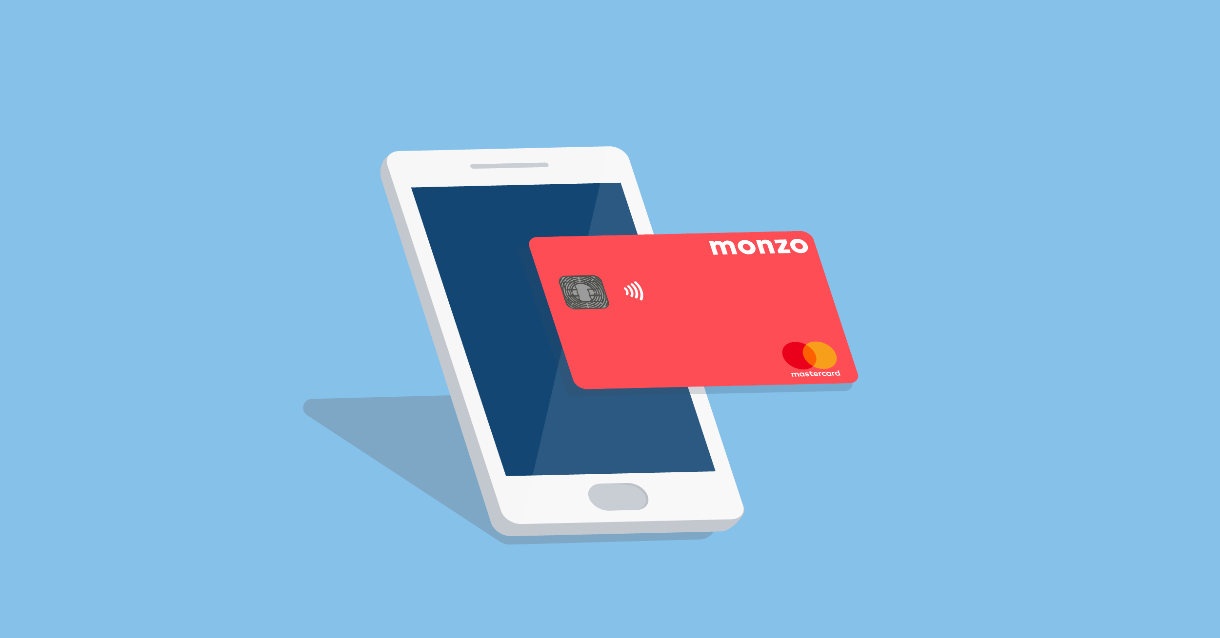 Illustration of a phone and Monzo card