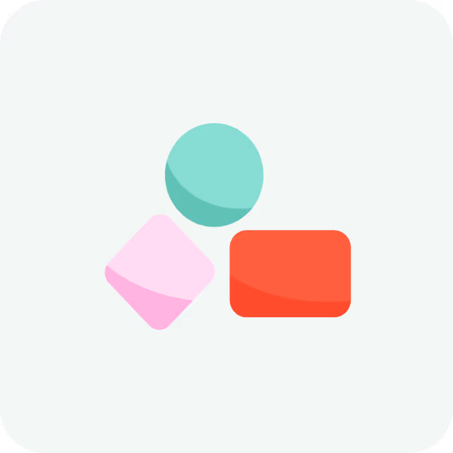 Icon showing pastel-coloured abstract shapes.