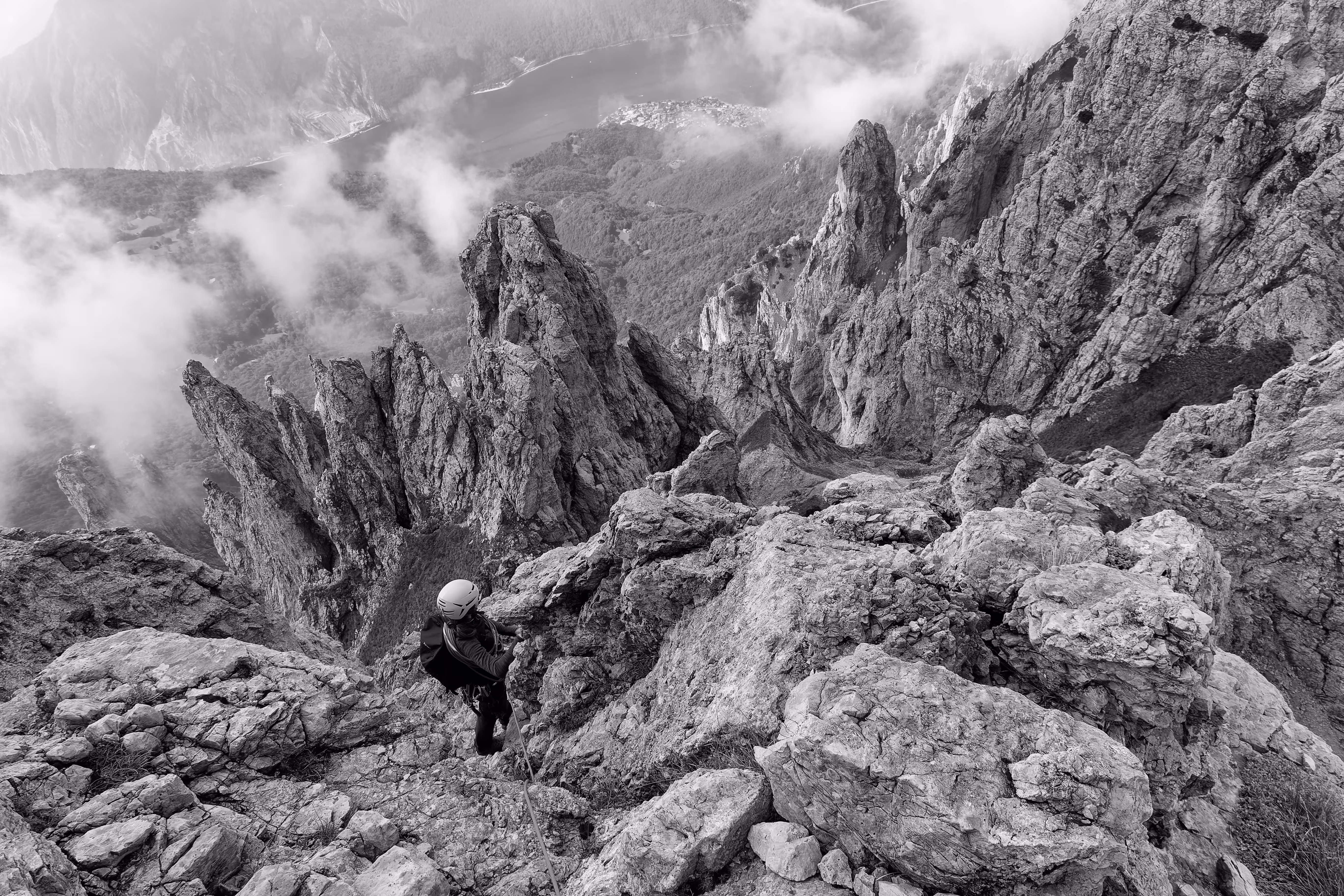 Facili passaggi in cresta dopo il primo tiro