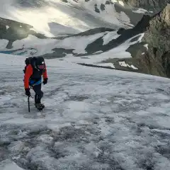 Tratto ghiacciato sotto la cima