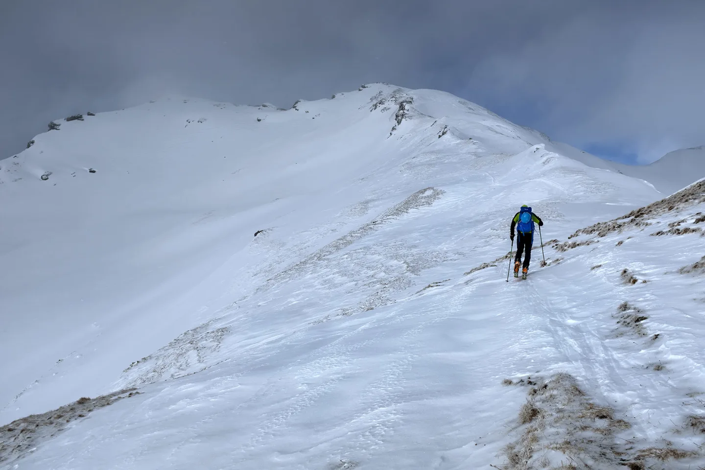 Scialpinismo Tällihorn, Cresta finale erosa dal vento