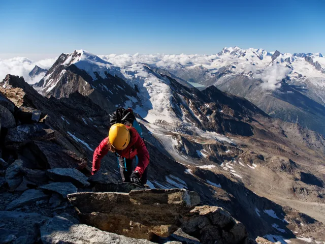 A pochi metri dalla vetta del Lagginhorn