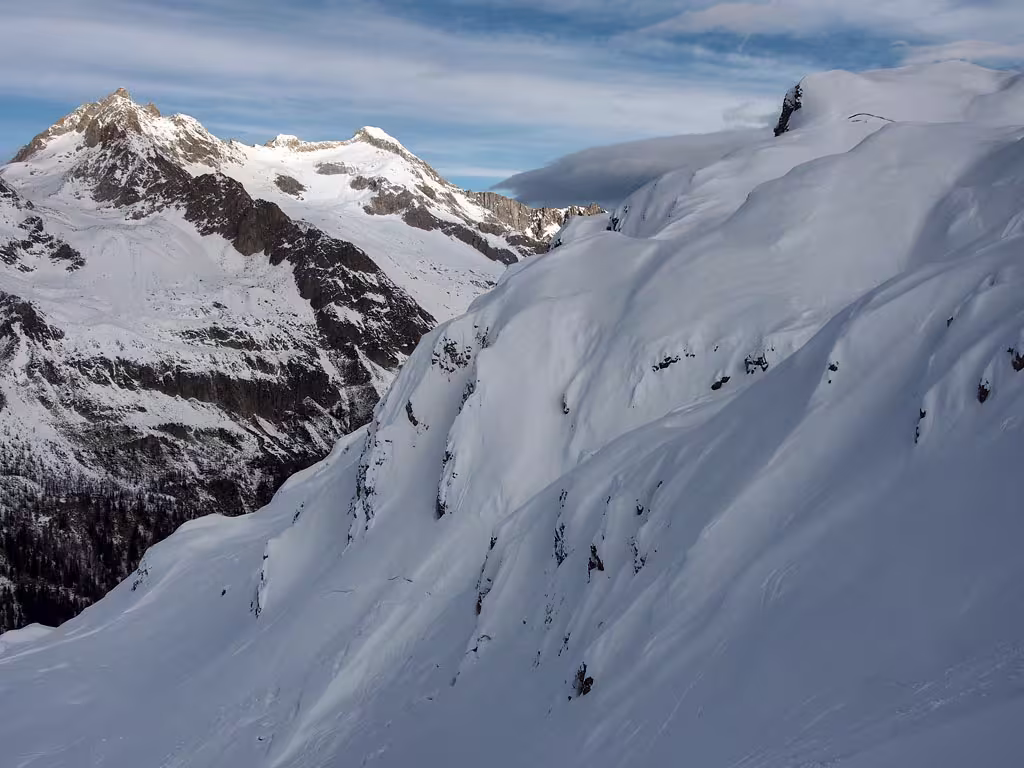 Pendii innevati del Poncione di Val Piana