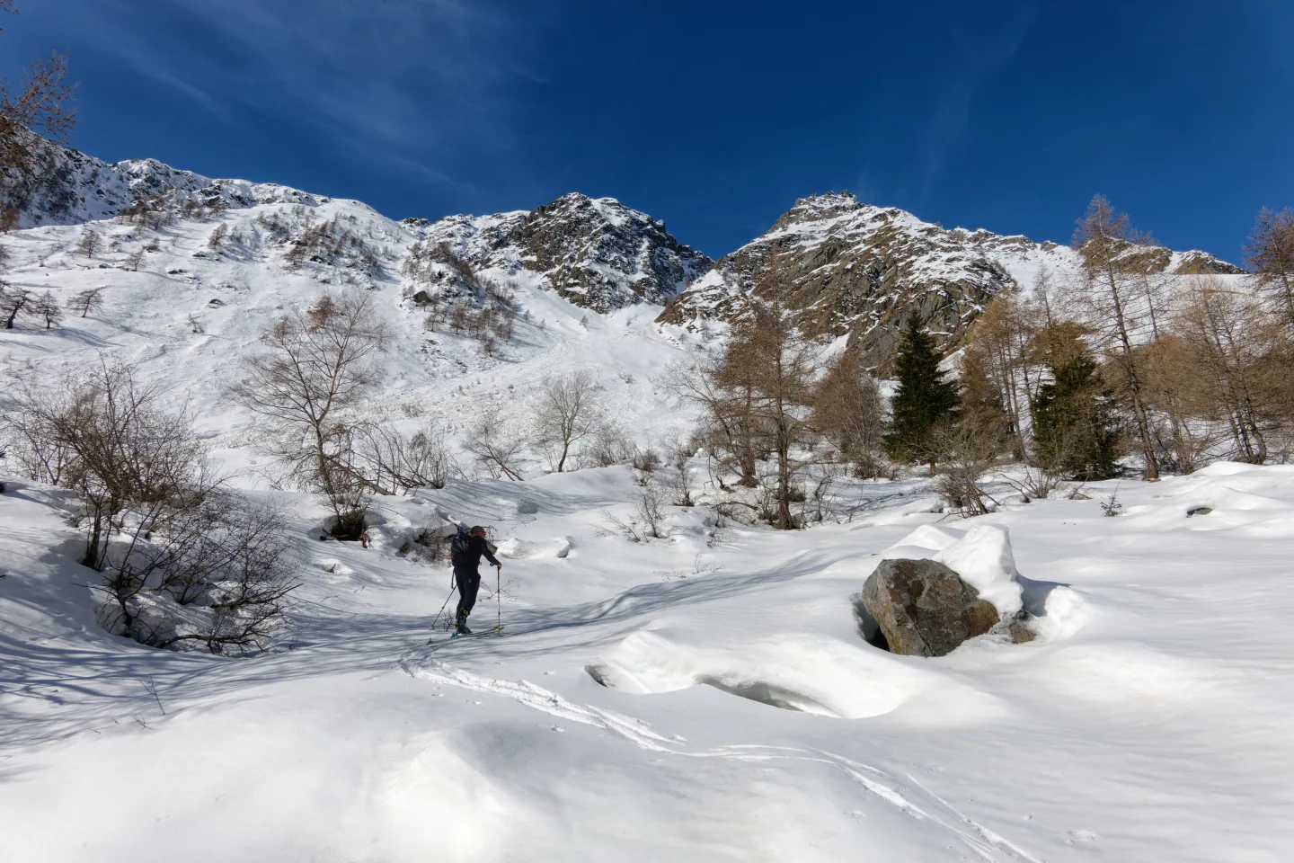 Scialpinismo Val Fontana, in vista del canale