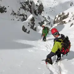 Il Canalone dei Camosci in veste invernale