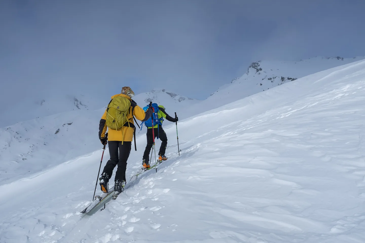 Scialpinismo Tällihorn, In marcia nella parte alta