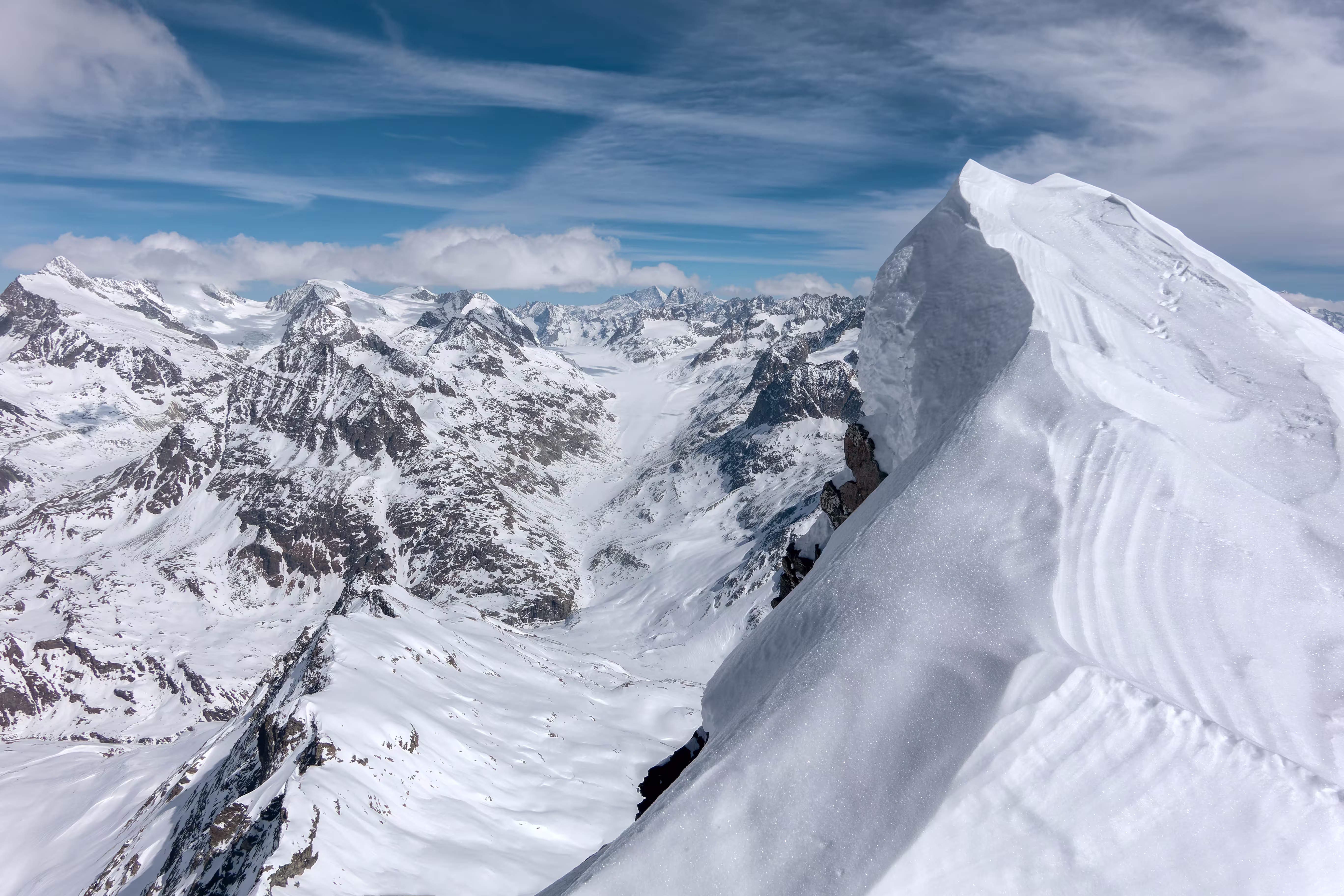 Dalla vetta del Mont Gelé verso nord