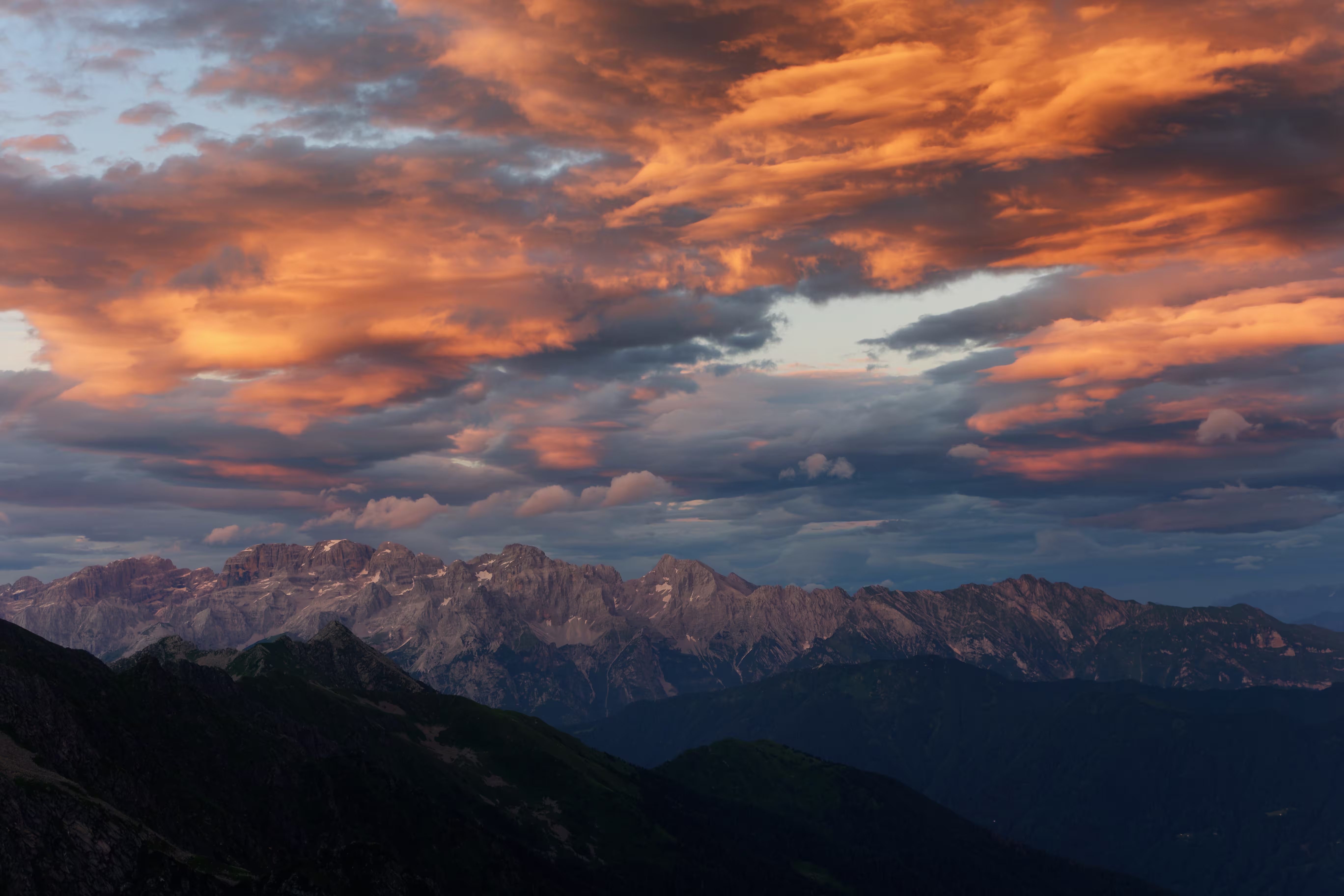 Tramonto sulle Dolomiti di Brenta