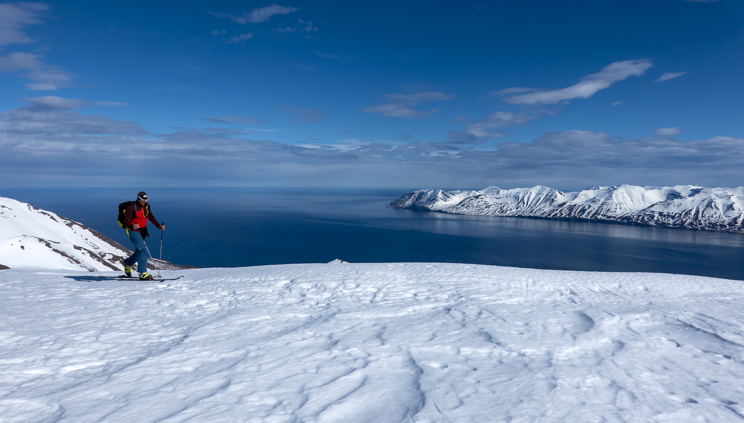 Scialpinismo in Islanda, Magnifica vista sull’Eyjafjörður