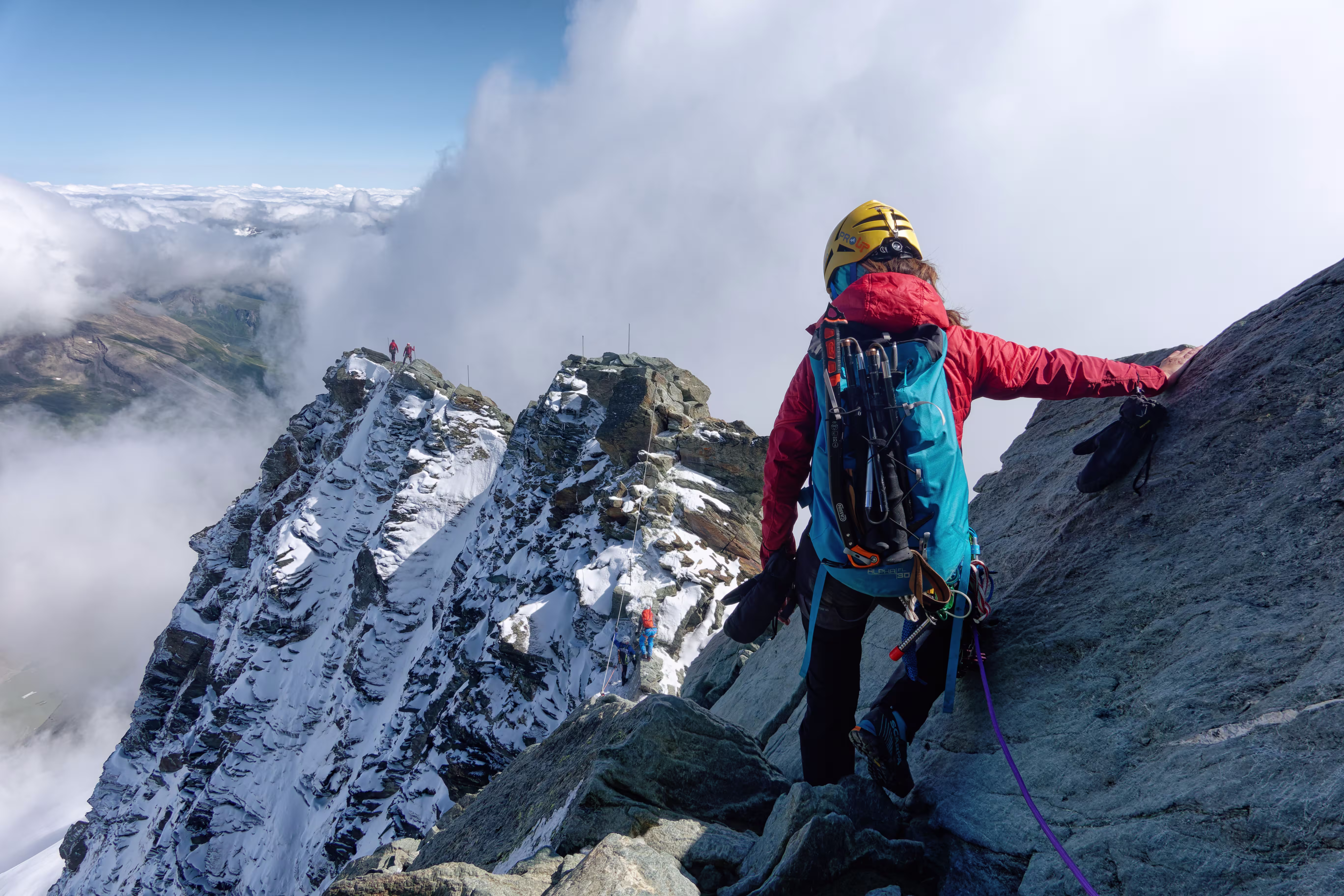 Discesa lungo la via normale