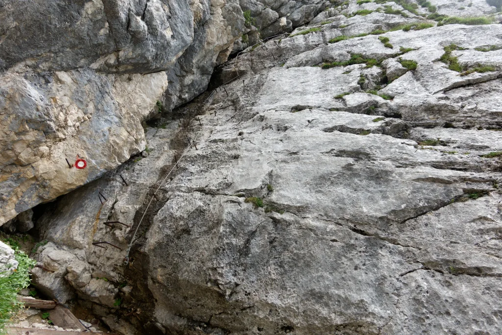 Il tratto più impegnativo della ferrata