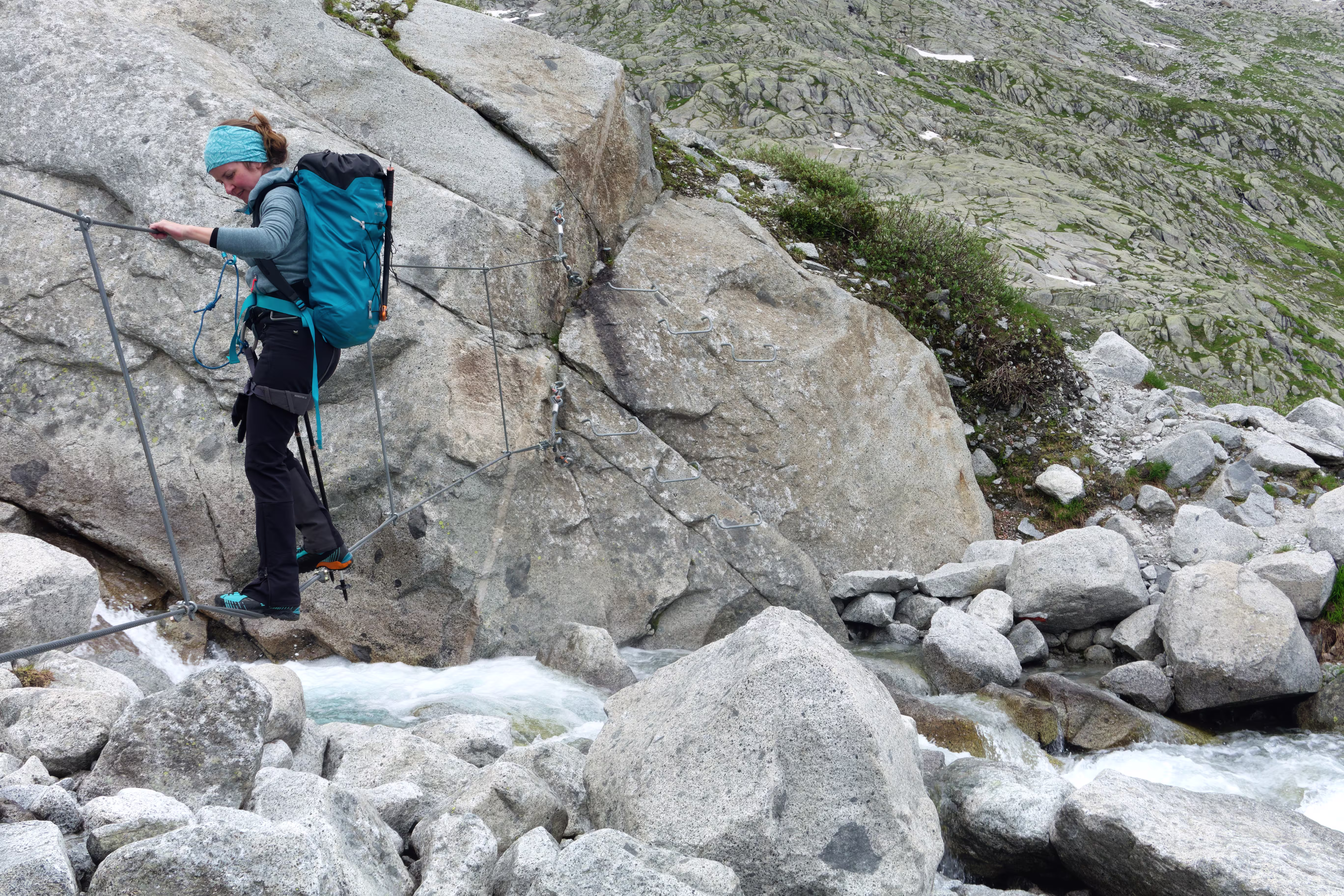 Il ponte tibetano per rientrare al rifugio