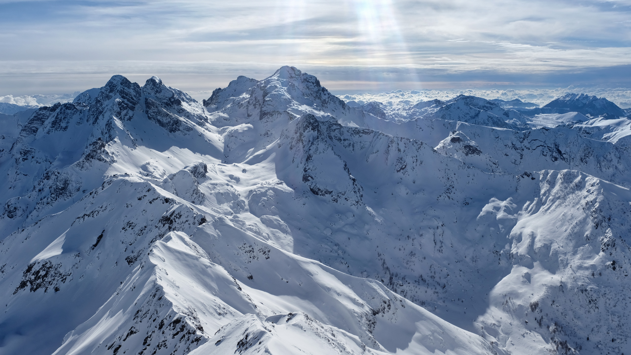 Scialpinismo Mellasc, Il Pizzo Tre Signori dalla vetta