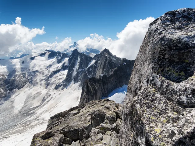 Il Disgrazia dalla vetta della Cima di Castello