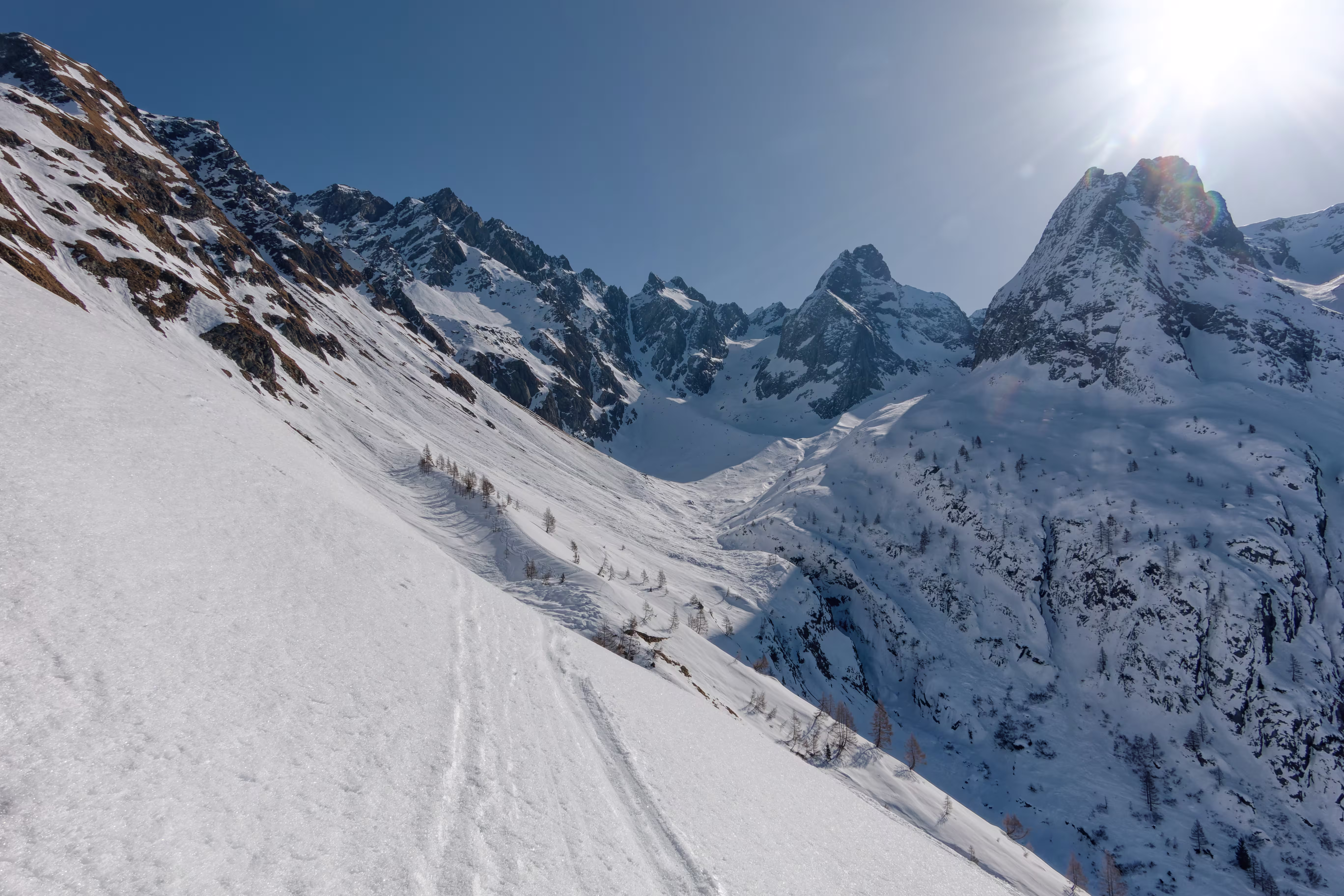 Il lungo traverso dopo il rifugio