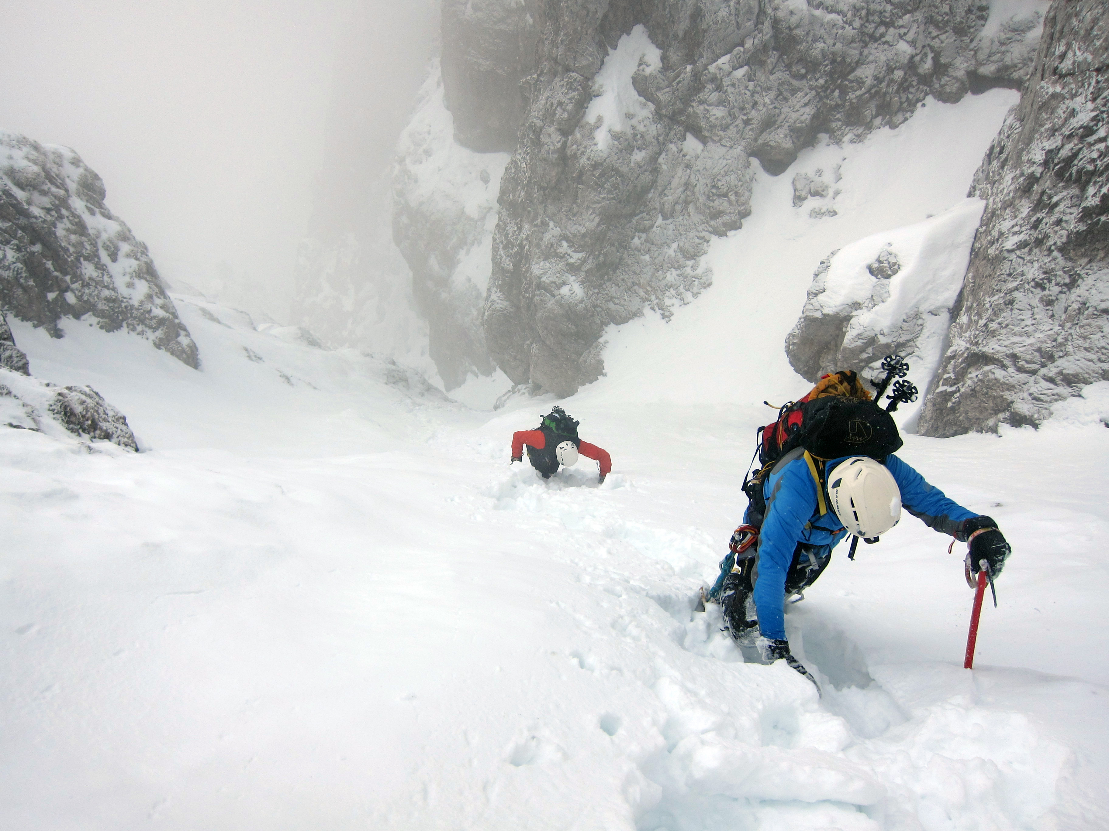 Invernale al Resegone di Lecco dal Canalone Comera