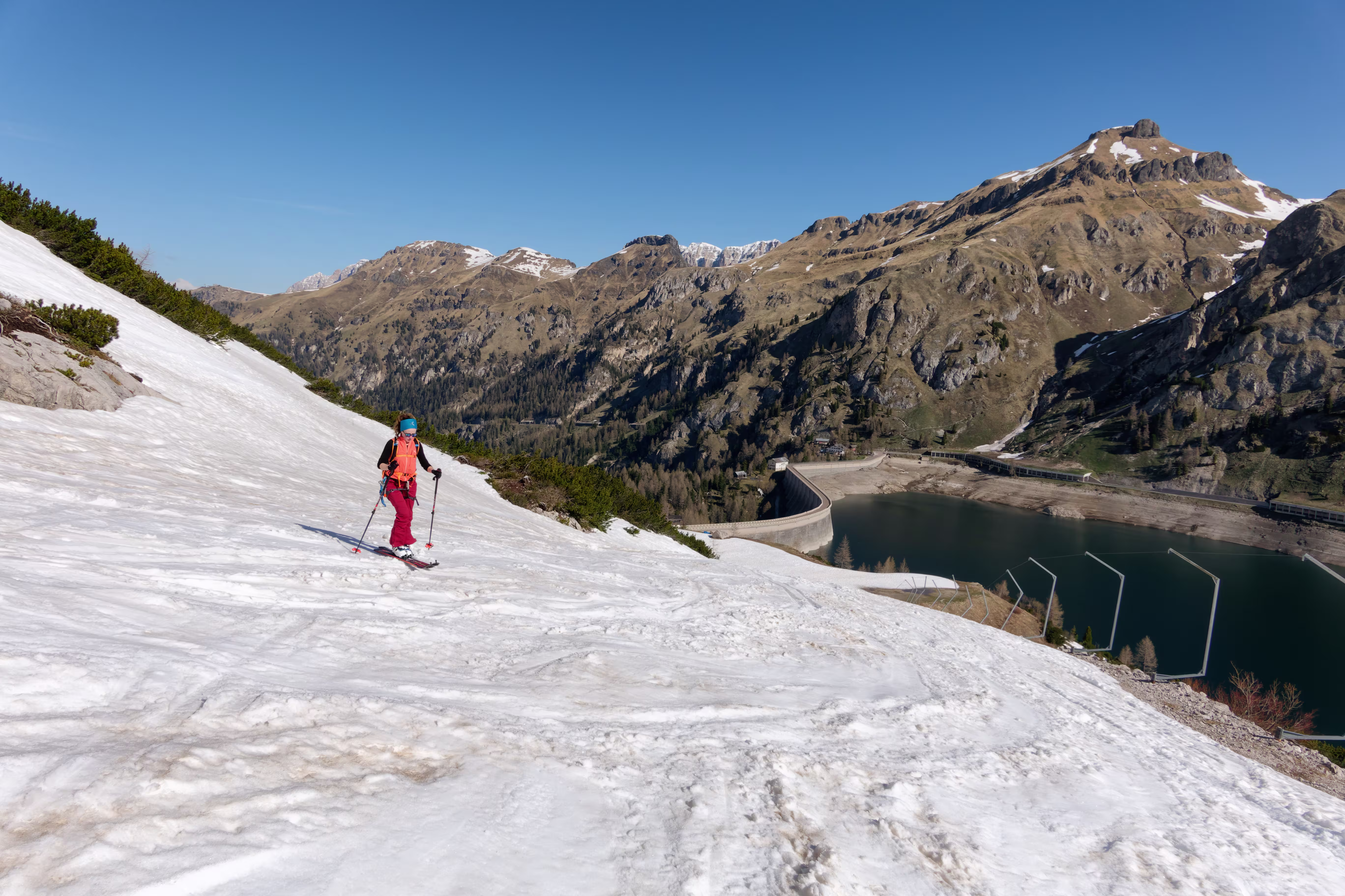 Partenza dalla diga del Fedaia