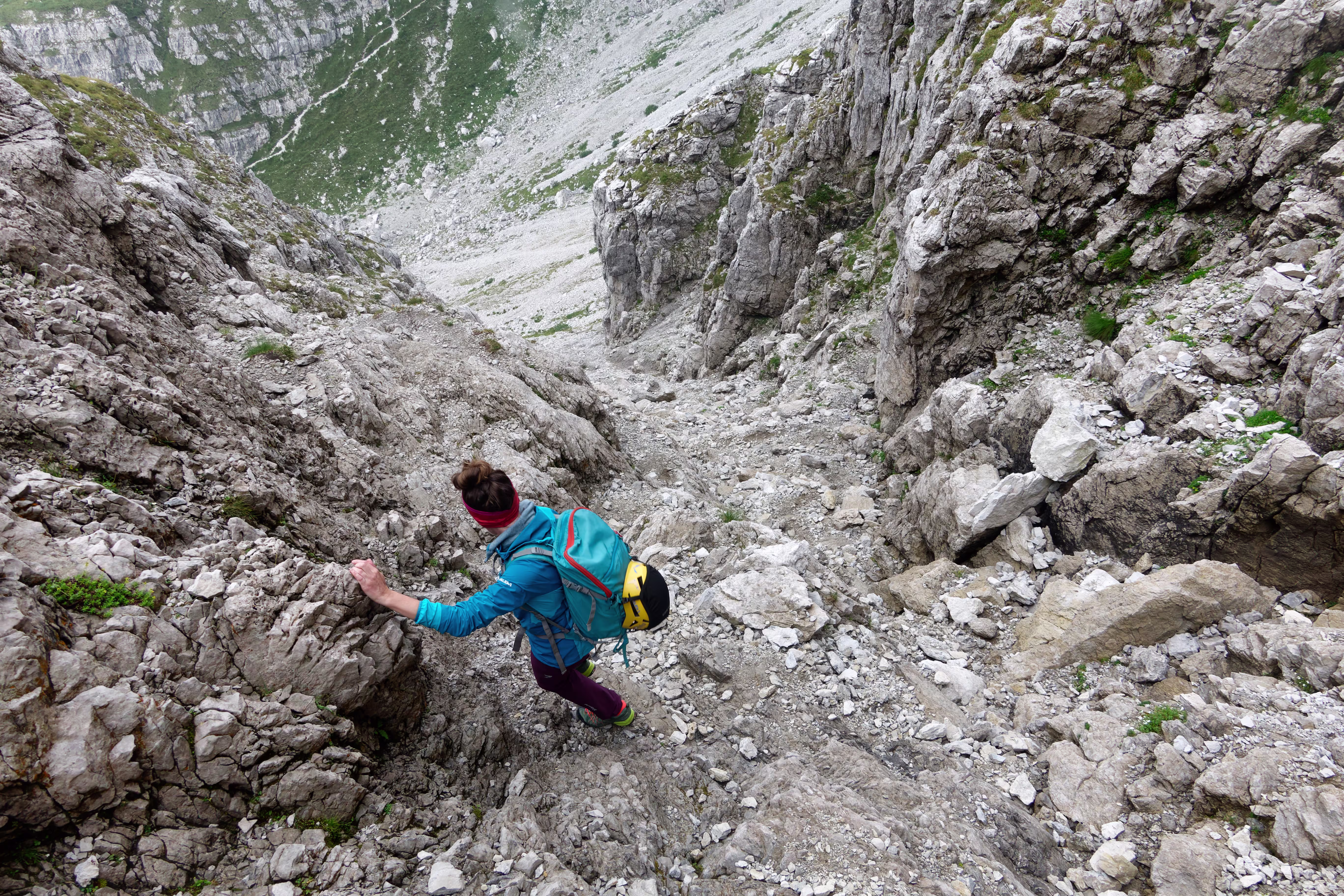 Discesa dal canalone