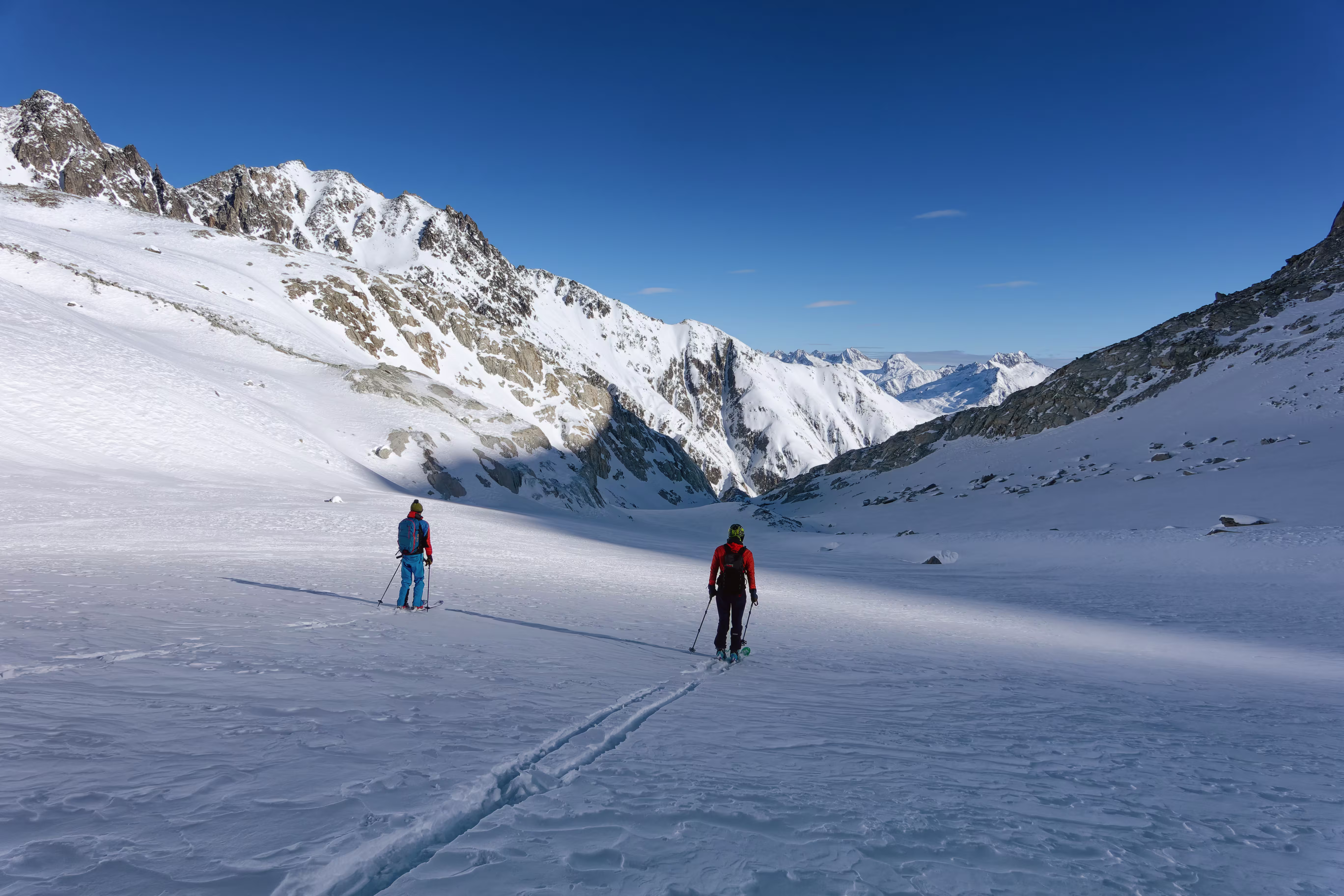 In discesa sul versante nord