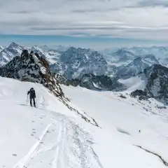 L’arrivo in vetta al Mont Gelé