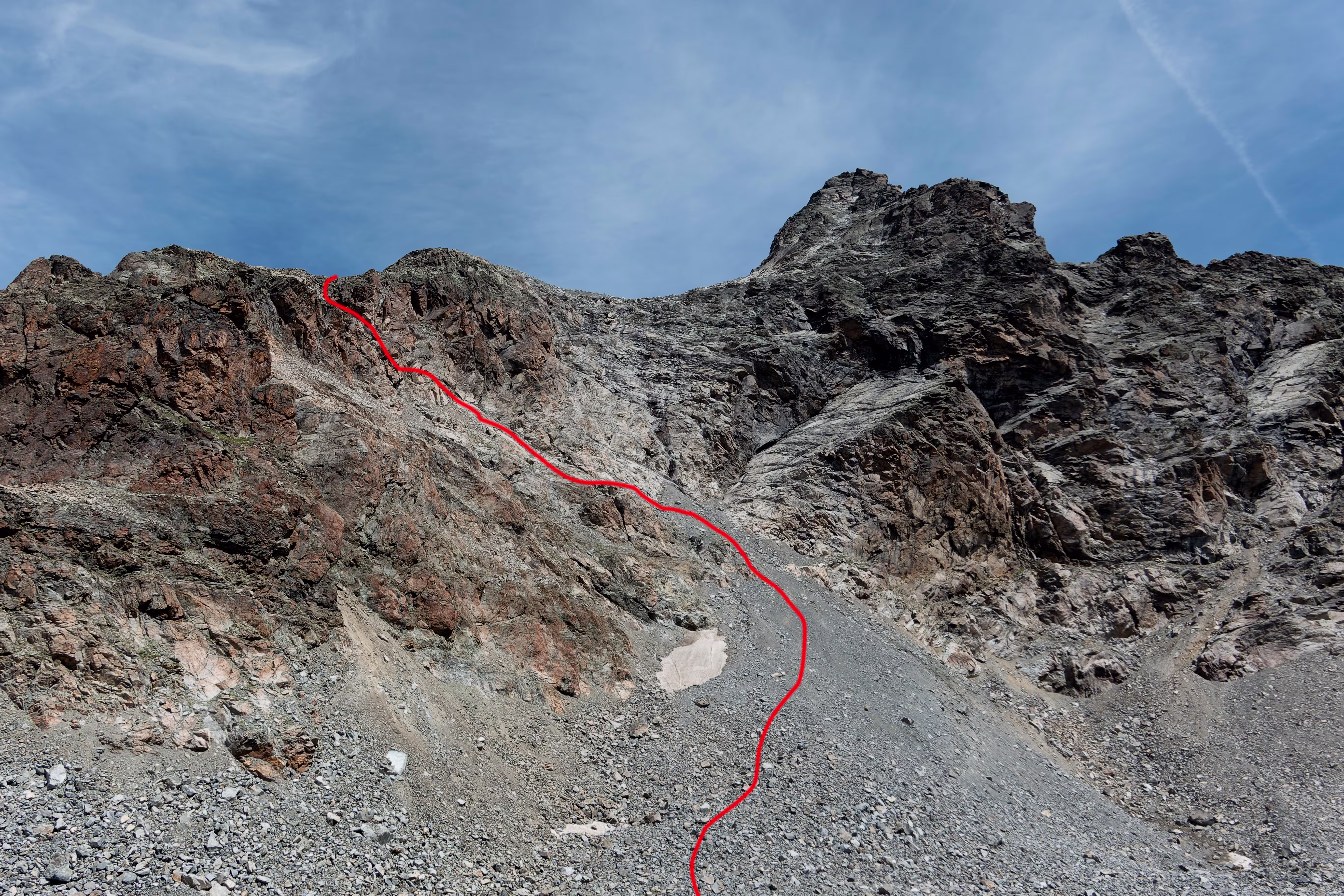 Il percorso per la parte alta